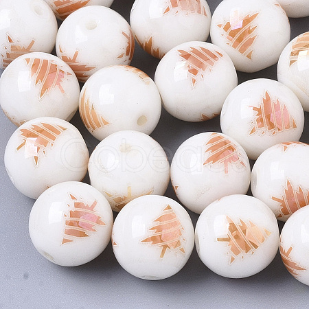 Christmas Opaque Glass Beads LS-EGLA-R113-02A-1
