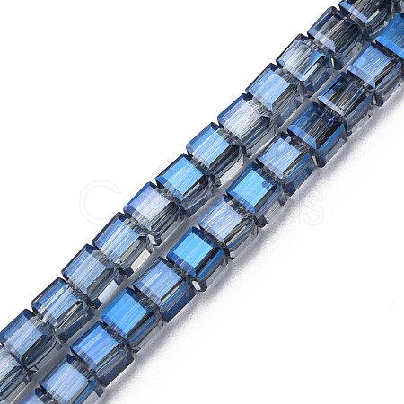 Electroplate Transparent Glass Beads Strands EGLA-N002-28-F06-1