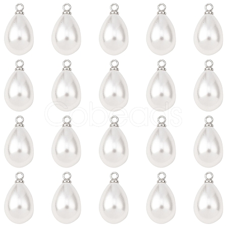 20Pcs ABS Plastic Imitation Pearl Pendants FIND-YW0009-34-1