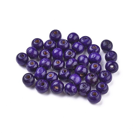 Dyed Natural Wood Beads WOOD-Q006-8mm-12-LF-1