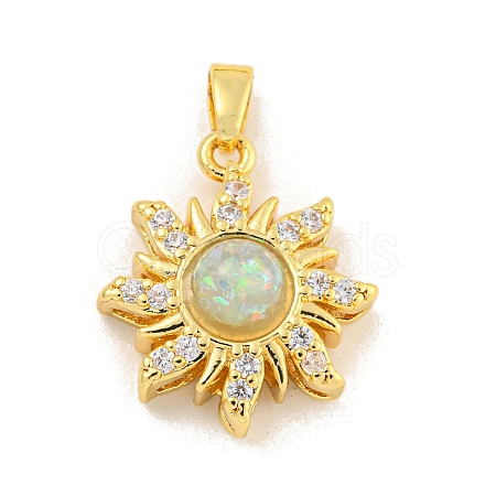 Rack Plating Brass Cubic Zirconia Pendants KK-H476-11G-03-1