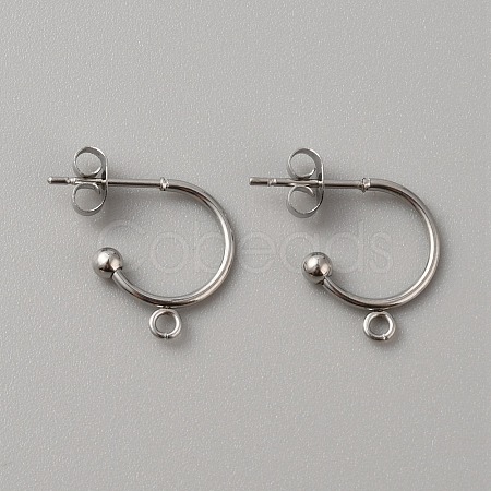 304 Stainless Steel Stud Earring Findings X1-STAS-TAC0017-02B-1