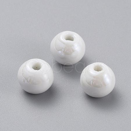 Glazed Porcelain Beads PORC-D001-10mm-04-1