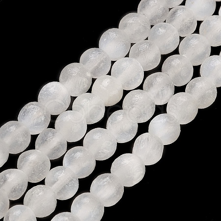 Natural Selenite Beads Strands G-K336-02-1