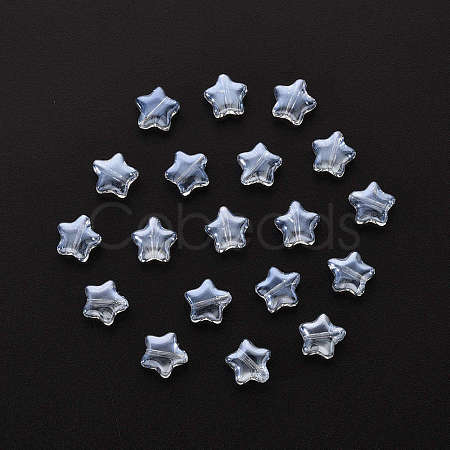 20Pcs Transparent Spray Painted Glass Beads GLAA-YW0001-14-1