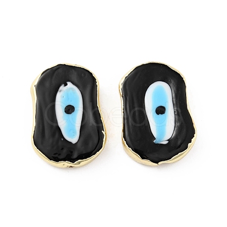 Rack Plating Handmade Evil Eye Lampwork Beads KK-F838-03E-G-1