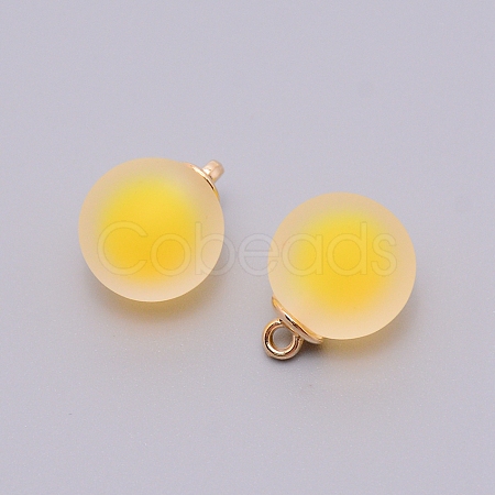 Frosted Glass Pendants GLAA-WH0025-15B-1