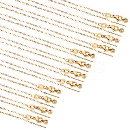 12Pcs 3 Styles 304 Stainless Steel Cable Chain Adjustable Slider Necklaces NJEW-NB0001-36G-1