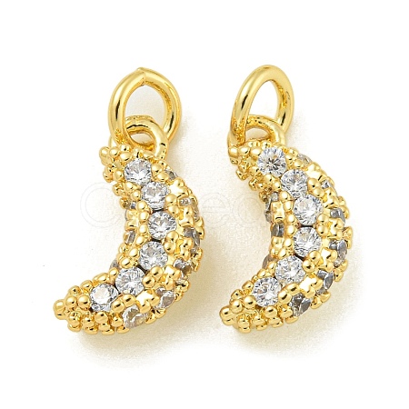 Rack Plating Brass Micro Pave Clear Cubic Zirconia Charms KK-Z067-23G-08-1