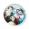 Glass Cabochons, Half Round/Dome with Virgin and Child, Colorful, 25x6~6.5mm