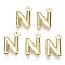 Alloy Pendants, Cadmium Free & Nickel Free & Lead Free, Letter, Letter.N, N:13x8x3mm, Hole: 1.5mm