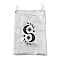 Rectangle Polyester Bags with Nylon Cord, Drawstring Pouches, for Gift Wrapping, Silver, Leaf, 177~182x127~135x1mm