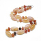 Natural Carnelian Beaded Necklaces, with Alloy Lobster Clasps, Dyed, 18.1 inch~18.5  inch(46~47cm), Oval: 20x10mm