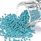 11/0 Grade A Baking Paint Glass Seed Beads, Round, Cyan, 2.3x1.5mm, Hole: 1mm, about 5300pcs/50g