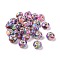 Transparent Resin European Rondelle Beads, Large Hole Beads, with Bowknot Polymer Clay and Platinum Tone Alloy Double Cores, Colorful, 14x8.5mm, Hole: 5mm