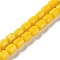 Opaque Glass Beads Strands, Faceted Barrel, Gold, 6.5~7x6mm, Hole: 1mm, about 78pcs/strand, 20.28~21.65 inch(51.5~55cm)