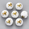 Electroplate Glass Beads, Round with Constellations Pattern, Golden Plated, Sagittarius, 10mm, Hole: 1.2mm