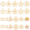 Olycraft 22Pcs 11 Styles Alloy Open Back Bezel Pendants, Flower Charms for DIY UV Resin, Epoxy Resin, Pressed Flower Jewelry, Golden & Light Gold, 24.5~36x14~33.5x2~2.5mm, Hole: 1.5~2.5mm, 2pcs/style