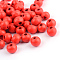 Natural Wood Beads, Dyed, Round, Red, 12x11mm, Hole: 4mm, about 1800pcs/1000g