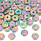 Unicraftale 60Pcs 201 Stainless Steel Beads, Disc/Rondelle, Rainbow Color, 8.5x2mm, Hole: 1.8mm