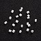 Two Cut Glass Seed Beads, Hexagon, White, about 3mm long, 1.8mm in diameter, hole: 0.6mm, about 21000pcs/bag. Sold per package of one pound