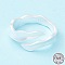 925 Sterling Silver Matte Cuff Ring, Wavy Adjustable Open Ring, Promise Ring for Women, Silver, US Size 5 1/2(16.1mm)