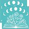 Self-Adhesive Silk Screen Printing Stencil, for Painting on Wood, DIY Decoration T-Shirt Fabric, Turquoise, Book Pattern, 195x140mm