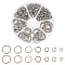 PandaHall Elite 226Pcs 7 Styles 304 Stainless Steel Open Jump Rings, for Chainmaille Weaves, Round Ring, Stainless Steel Color, 8~20x1.5~2mm, Inner Diameter: 5~16mm