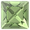 Preciosa&reg MAXIMA Crystal Fancy Stones, Czech Crystal, 435 23 615 Square, Dura Foiling, 50520 Peridot, 6x6mm