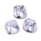 Glass Rhinestone Cabochons, Flat Back & Back Plated, Faceted, Square, Violet, 6x6x3.5mm