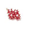 Imitate Austrian Crystal Glass & Glass Seed Beads Pendants PALLOY-MZ01060-03-3