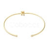 Rack Plating Brass Micro Pave Clear Cubic Zirconia Letter Open Cuff Bangles BJEW-A018-01G-K-3