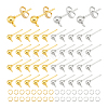 120Pcs 2 Colors Iron Ball Stud Earring Post KK-UN0001-70-1