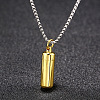 316L Stainless Steel Pill Shape Urn Ashes Pendant Necklace with Box Chains BOTT-PW0001-012G-1