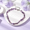 Natural Gemstone Beads Anklets AJEW-AN00583-12-4