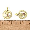Rack Plating Brass Micro Pave Cubic Zirconia Pendants KK-R157-13C-G-3