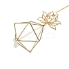 Quartz Crystal & Brass Pendant Decorations HJEW-M007-01G-4