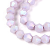 Anti-Tarnish Electroplate Bicone Glass Beads Strands X-EGLA-T021-4mm-16-01-5