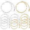 10Pcs 2 Colors 304 Stainless Steel Paperclip Chain Bracelets BJEW-YW00013-01-1