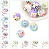 10Pcs 10 Styles Hand Painted Cartoon Opaque Acrylic with Enamel Beads MACR-YW0003-30-2