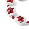 MIYUKI Glass Seed & Lampwork & Rhinestone Braided Star Link Chain Bracelets BJEW-MZ00038-02-3