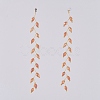 Electroplate Glass Beads Dangle Stud Earrings EJEW-JE03820-03-4