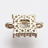 Brass Micro Pave Cubic Zirconia Links ZIRC-F084-53G-2