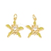 Brass Clear Cubic Zirconia Pendants KK-F931-11G-1