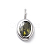 925 Sterling Silver Cubic Zirconia Oval Charms STER-S006-01S-H-1