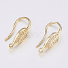 Brass Micro Pave Cubic Zirconia Earring Hooks ZIRC-K075-38G-2