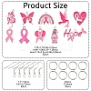 DIY Pink Awareness Ribbon Alloy Enamel Dangle Earring Making Kits DIY-YW0010-56-2