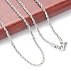 Tarnish Resistant 304 Stainless Steel Rope Chain Necklaces STAS-M174-008P-A-3