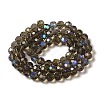 Electroplate Transparent Glass Beads Strands EGLA-A035-T8mm-L16-2