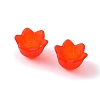 Chunky Red Transparent Frosted Tulip Flower Acrylic Bead Caps X-PL543-6-2